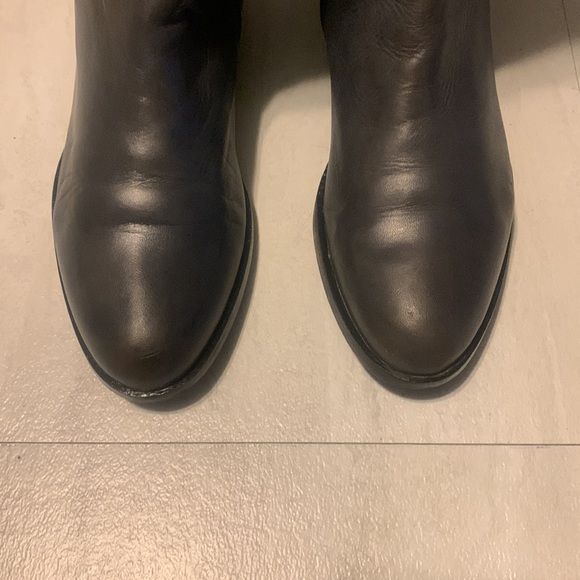 Garnet Hill Women's Dark Gray Leather Buckle Lateral Zipper Tall Boots Size 8.5 - Picture 8 of 12